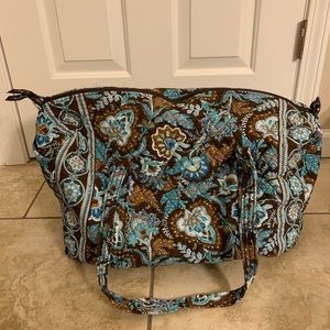 Vera Bradley Large Duffel Bag, Blue/Brown Paisley